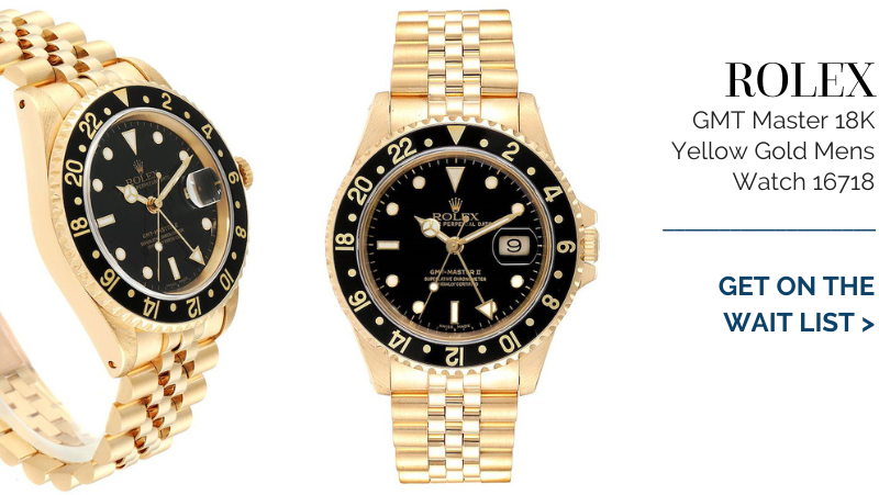 Rolex GMT Master 18K Yellow Gold Mens Watch 16718
