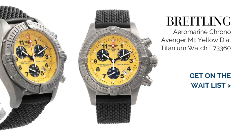 Breitling Aeromarine Chrono Avenger M1 Yellow Dial Titanium Watch E73360