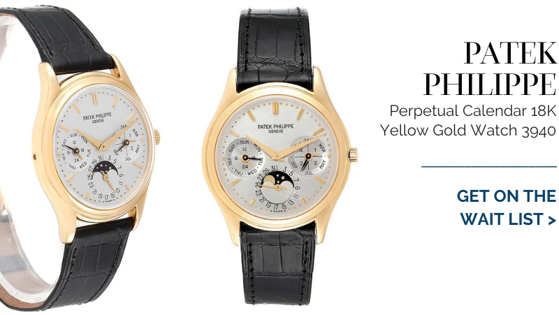 Patek Philippe Perpetual Calendar 18K Yellow Gold Watch 3940