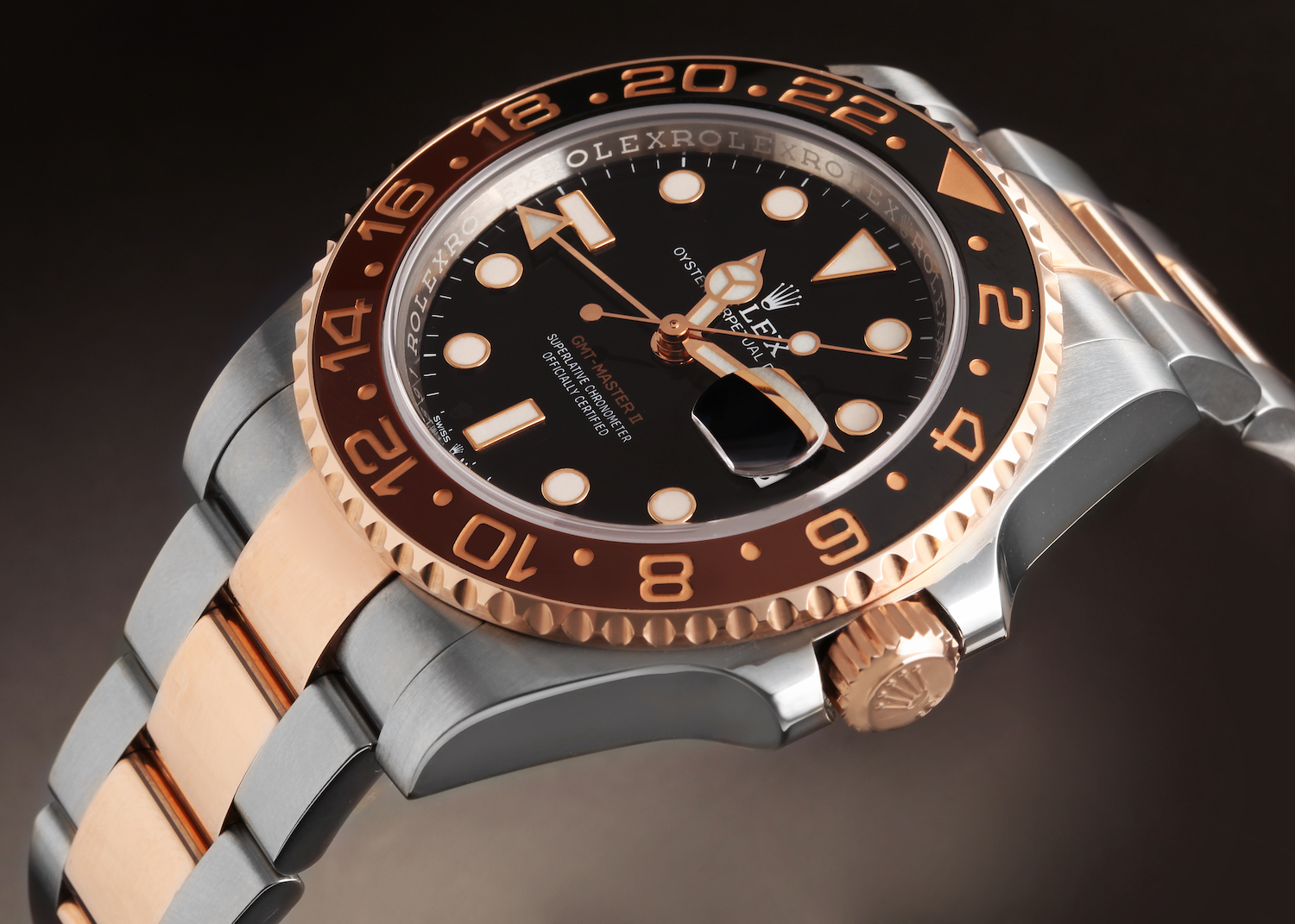 Rolex GMT Master II Steel Rose Gold Mens Watch 126711