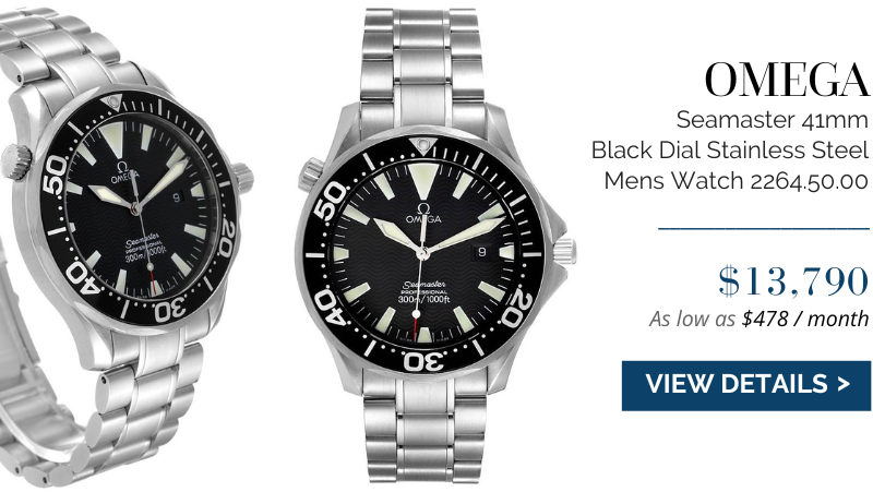 Omega Seamaster 41mm Black Dial Stainless Steel Mens Watch 2264.50.00