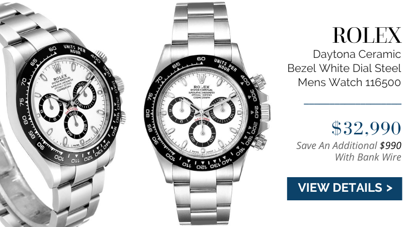 Rolex Daytona Ceramic Bezel White Dial Steel Mens Watch 116500