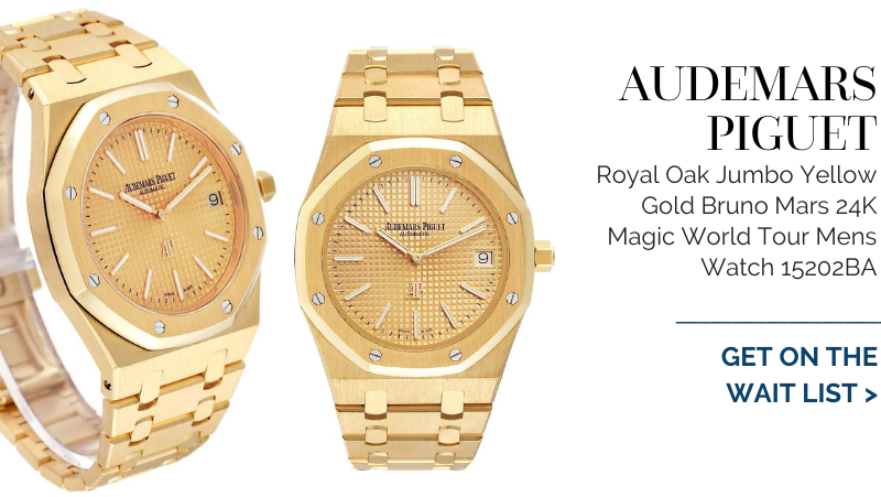 Audemars Piguet Royal Oak Jumbo Yellow Gold Bruno Mars 24K Magic World Tour Limited Edition Mens Watch 15202BA