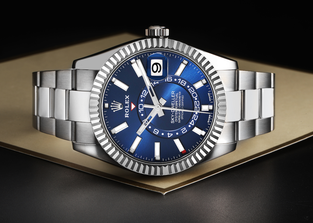 Rolex Sky-Dweller Blue Dial Steel White Gold Mens Watch 326934