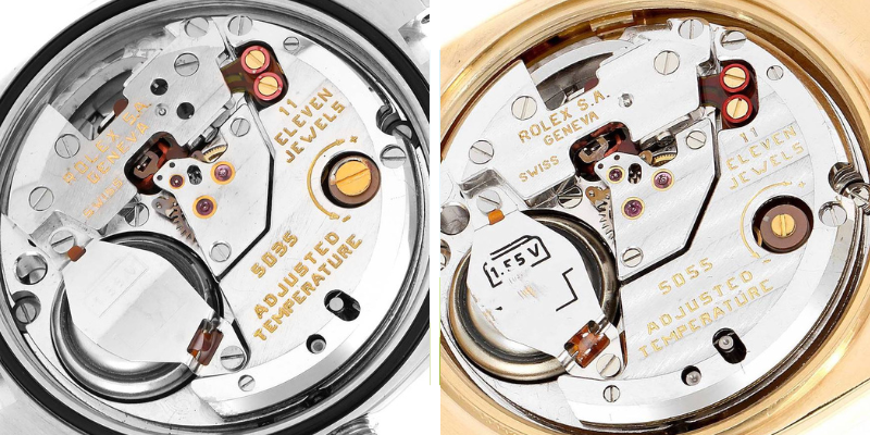 Rolex quartz caliber 5035 and 5055