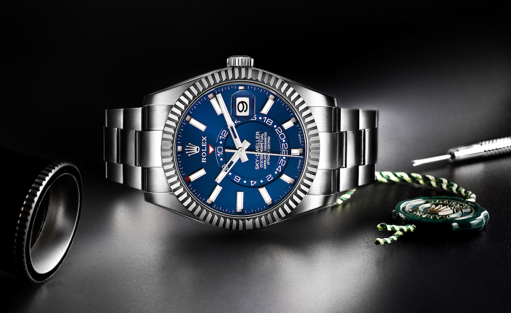 Rolex Sky-Dweller Blue Dial Steel White Gold Mens Watch 326934