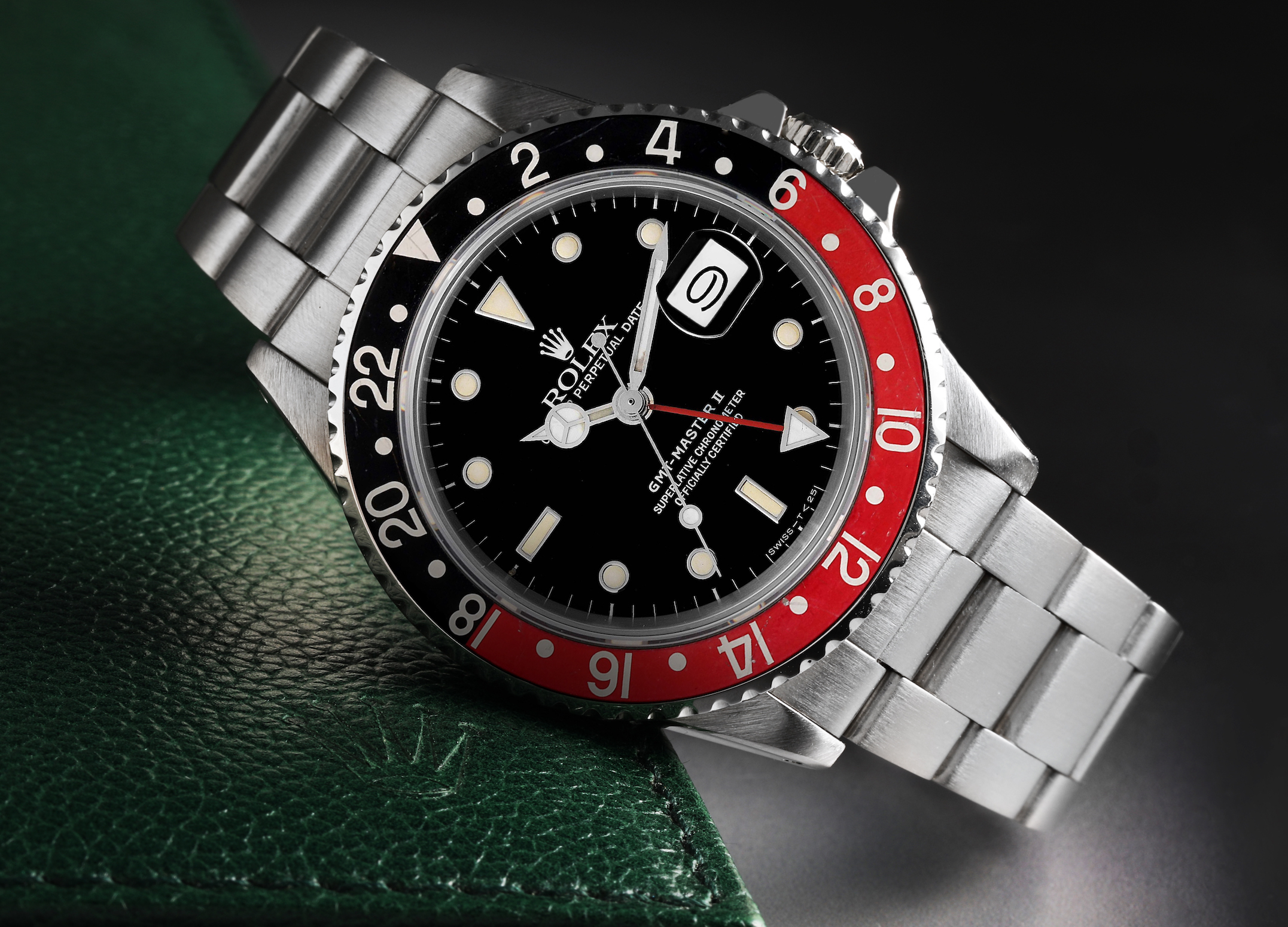 Rolex GMT Master Fat Lady Vintage Coke Black Red Bezel Mens Watch 16760
