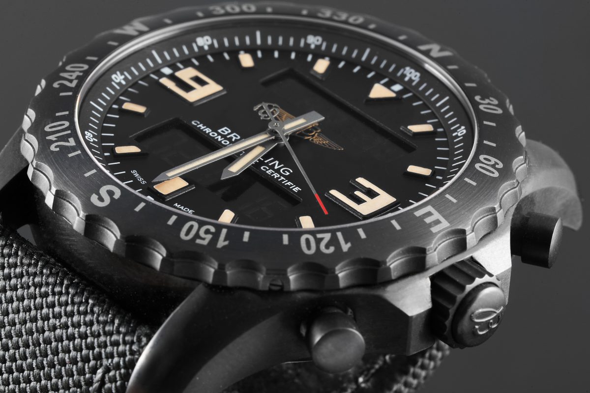 Breitling Chronospace Military GMT Alarm Blacksteel Mens Watch M78366