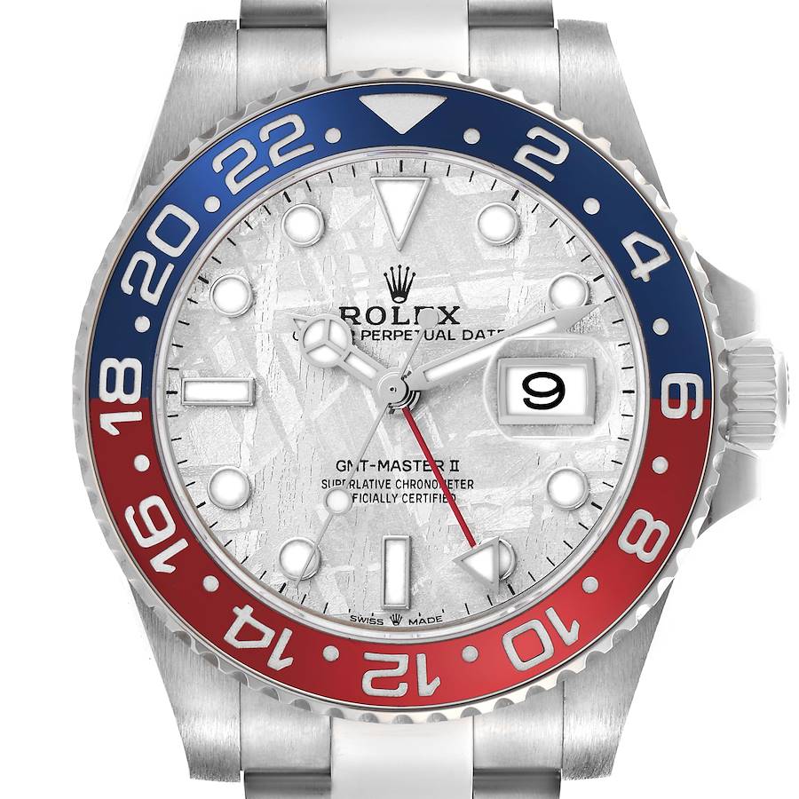 Rolex GMT Master II White Gold Pepsi Bezel Meteorite Dial Watch 126719