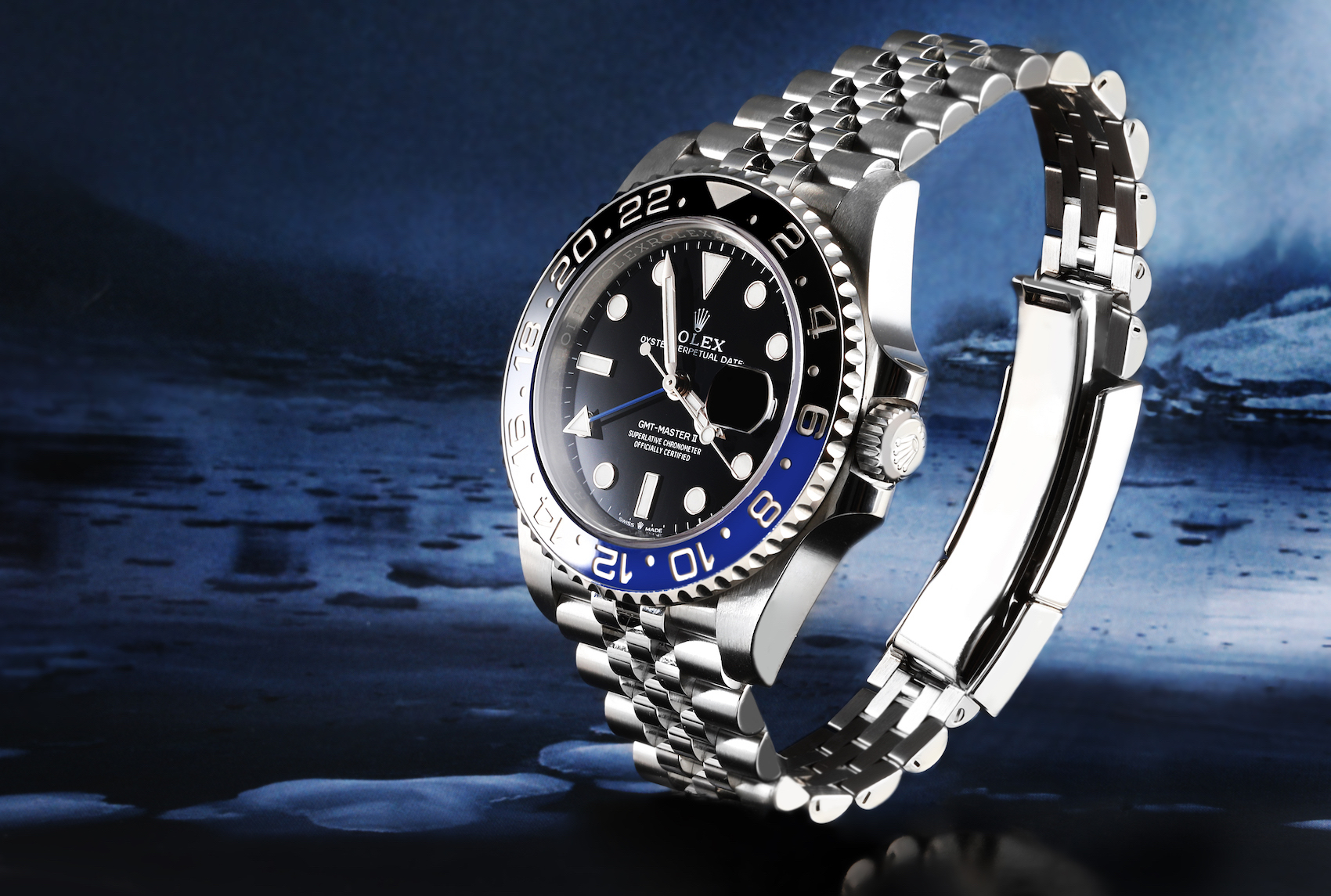 Rolex GMT-Master II Black Blue Batgirl Bezel Steel Mens Watch 126710 BLNR