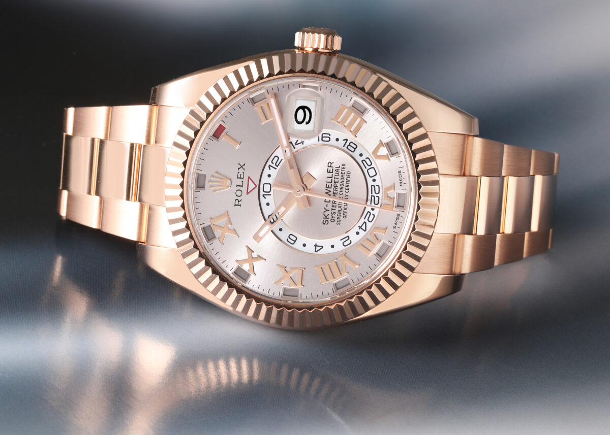 Rolex Sky-Dweller Rose Gold Sundust Dial Watch 326935