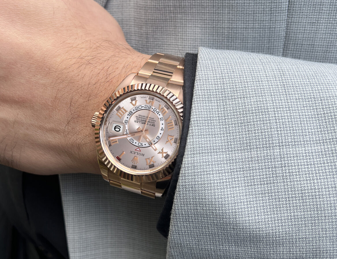 Rolex Sky-Dweller Rose Gold Sundust Dial Watch 326935.