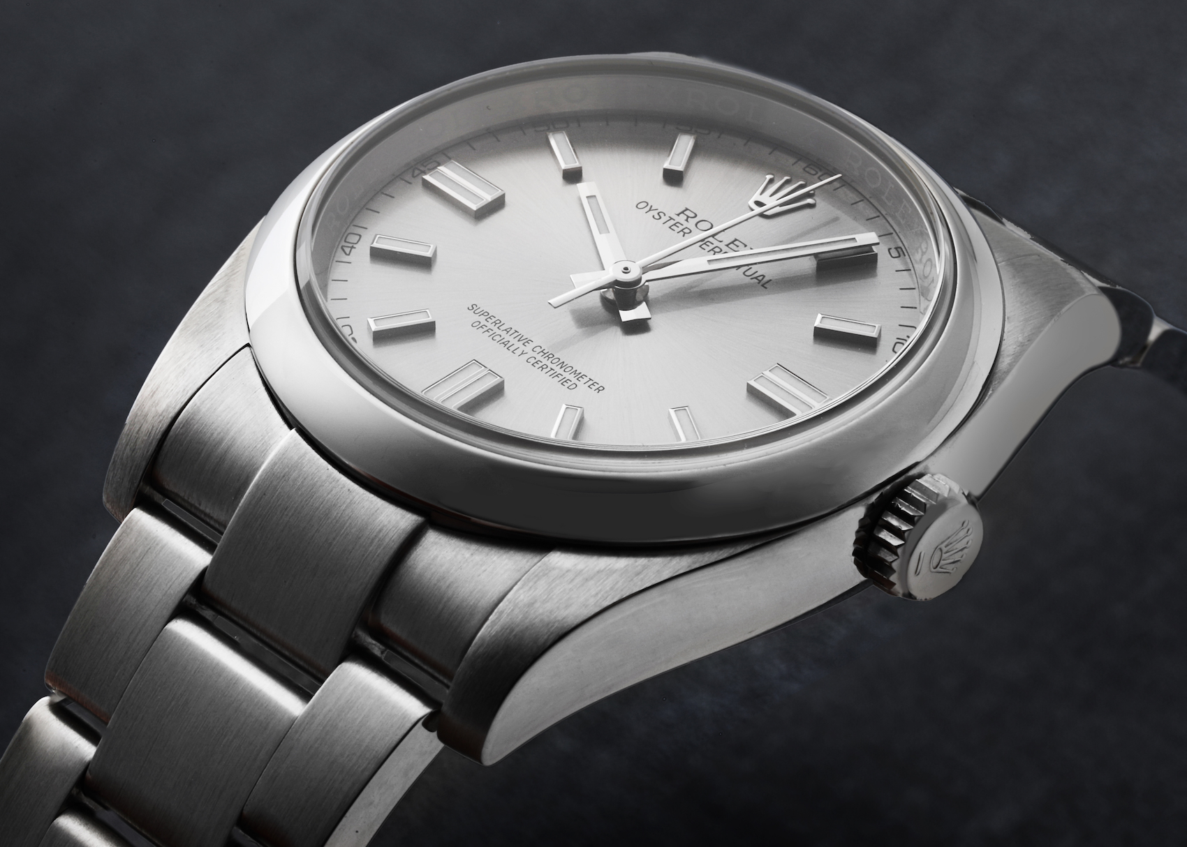 Rolex Oyster Perpetual 36 Grey Dial Steel Mens Watch 116000