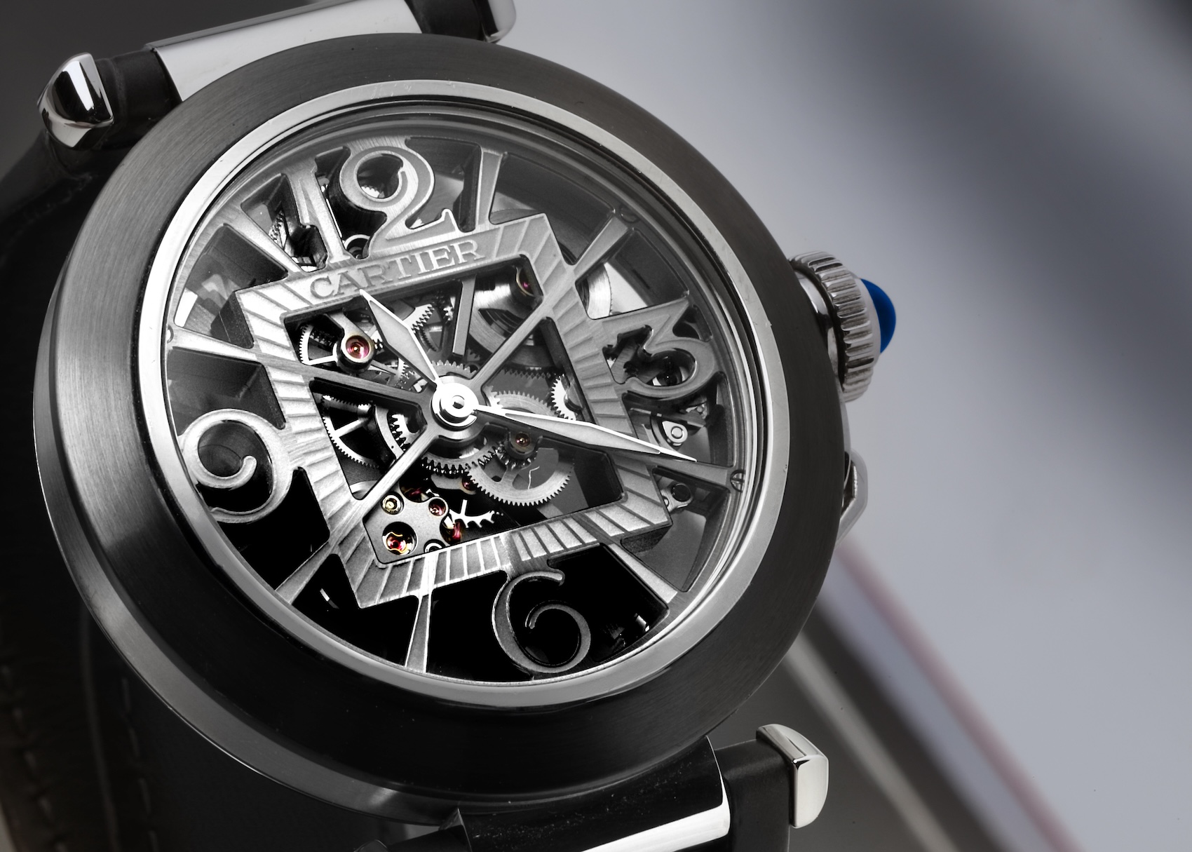 Cartier Pasha Skeleton watch with steel case WHPA0017